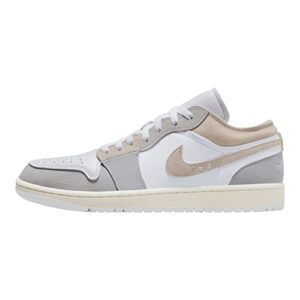 nike air jordan 1 low men's shoes tech grey/lt orewood brown-white dn1635-002 10
