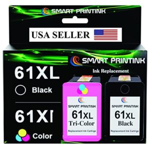 Smart Printink 61XL Ink Cartridge Replacement for HP 61 XL (Black & Tri-Color) High-Yield Ink Compatible:Envy 4500 &500 Series, Deskjet 1000 1056 1510 1512 1010 1055, OfficeJet 2620 4630 4632 4634