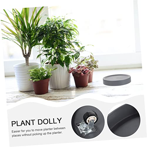 Housoutil Rolling Mobile Flowerpot Plant Saucer with Invisible Wheel Trash Can Dolly Trash Can Wheels Indoor Pots for Plants Carts with Wheels Heavy Duty Pot Trays for Plants Plant Caddy