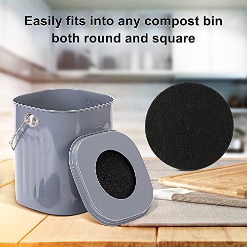 Compost Bin Kitchen Charcoal Filter 12 Pack, Extra Thick Charcoal Filters for Kitchen Compost Bins, Replacement Compost Filters for Countertop Bin