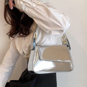 Hobo Bags for Women Patent Leather Tote Shiny Crossbody Bags Satchel Glossy Shoulder Bag Stylish Evening Purses 2023