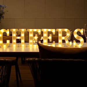 Led Marquee Light Up Letters, 26 Alphabet Light Up Letter Lights, Decorative Led Letters Lights, Battery Powered Letter Sign Lights for Party, Night Light, Home Decor(LetterR, Warm White)
