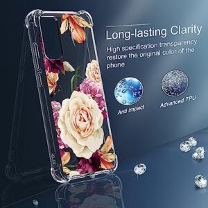 Osophter for TCL Ion X Case,TCL Ion X Phone Case Women Girls Flower Floral Shock-Absorption Flexible TPU Rubber Phone Cover for TCL Ion X(Purple Flower)