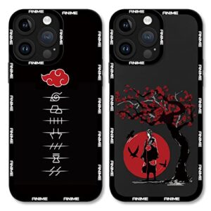 2 × japanese anime phone case for iphone 14 pro max case 6.7", cool manga character design, comics cartoon silicone cases for men boys women, camera protection funda for iphone14 pro max, pattern 1