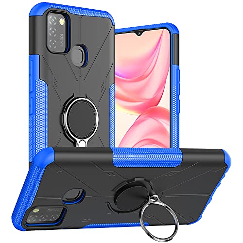 Kukoufey Case for Infinix Smart 5 Case Cover,360°Rotatable Kickstand Dual Layer Shockproof Case for Infinix Hot 10 Lite X657B / Smart 5 Case Blue