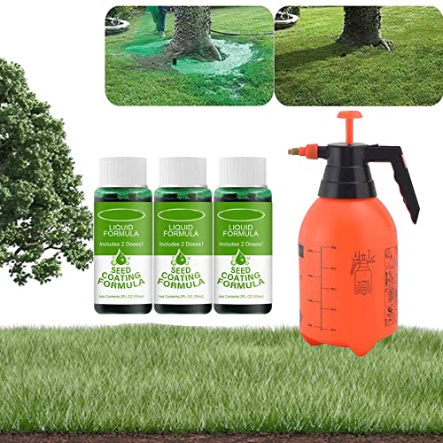 Hippie Green Grass Lawn Spray Seeding, Liquid Seeding Grass Lawn Spray Device Seed Care Watering Set, Seed Spray for Restoring Grass Garden Lawn Dry Spots, Garden Lawn Seed Care Supplies (E)