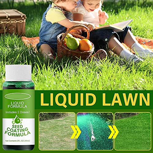 Hippie Green Grass Lawn Spray Seeding, Liquid Seeding Grass Lawn Spray Device Seed Care Watering Set, Seed Spray for Restoring Grass Garden Lawn Dry Spots, Garden Lawn Seed Care Supplies (E)