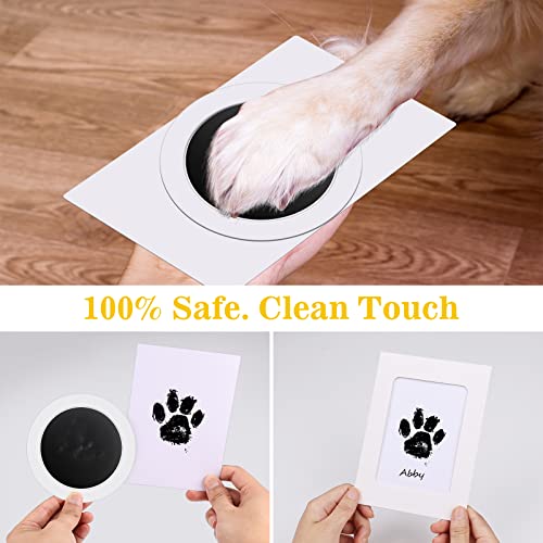 Nabance Paw Print Kit, Dog Nose Print Kit, Mess-Free Paw Print Stamp Pad for Dogs & Cats, 8Pcs Pet Paw Print Impression Kit with Photo Frames, Safe Clean Touch Ink Pads, Nose Print Stamp Pad for Dogs