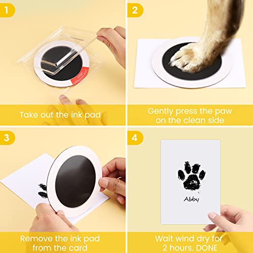 Nabance Paw Print Kit, Dog Nose Print Kit, Mess-Free Paw Print Stamp Pad for Dogs & Cats, 8Pcs Pet Paw Print Impression Kit with Photo Frames, Safe Clean Touch Ink Pads, Nose Print Stamp Pad for Dogs