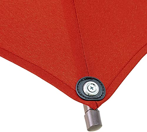 NOWENSOL Patio Umbrella Rectangular Outdoor Table Umbrella with Crank & Push Button Tilt for Terrace, Backyard, Garden, Courtyard, Swimming Pool, Lawn, 6.5x10ft (Dark Red)