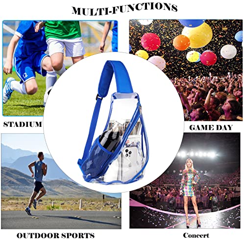 Clear Sling Bag Stadium Approved Crossbody Clear Backpack for Concert Festival Game (Blue)