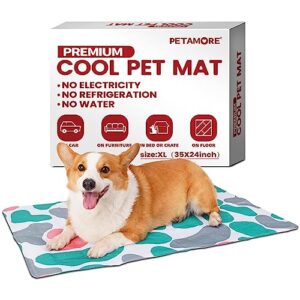 petamore xl size self - cooling pet mats for dogs and cats - pressure activated non-toxic solid cooling gel dog bed summer pets pads