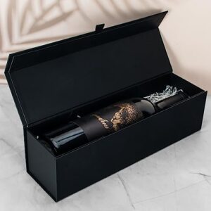 KoKoBin Wine Gift Box with Lid,13.5x3.74x3.74 Inches,Magnetic Gift Box,Groomsman Proposal Box,Birthday Party and Wedding Gift Packing