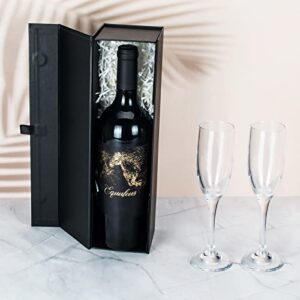 KoKoBin Wine Gift Box with Lid,13.5x3.74x3.74 Inches,Magnetic Gift Box,Groomsman Proposal Box,Birthday Party and Wedding Gift Packing