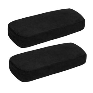 rulaer new ergonomic office chair arm pads super soft gaming chair accessories gel non-slip cover removable washable kids memory foam pillow-help relieve elbow fatigue(set of 2) (velvet,black)