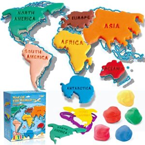 color dough sets for kids ages 2-4, map of the world color dough tools toys for ages 5-7, seven continents color dough accessories set gifts for toddlers boys girls 3 4 5 6 7 years old 13 piece