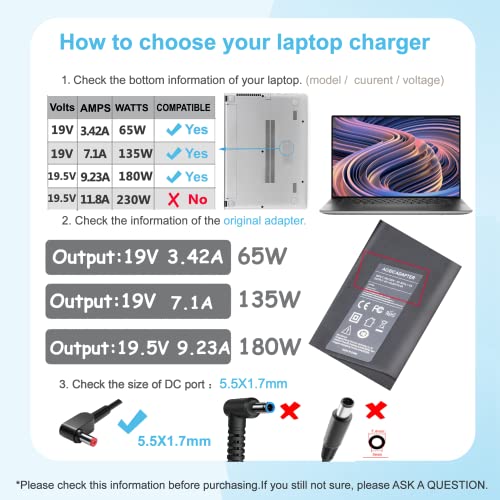 180W 19.5V 9.23A Charger for Acer Nitro 5 Gaming Laptop AN515-58 AN515-57 AN515-55 AN515-54:AN515-58-57Y8 AN515-58-525P AN515-57-79TD AN515-55-53E5 54-5812 Power Supply Adapter ADP-180TB ADP-180MB K