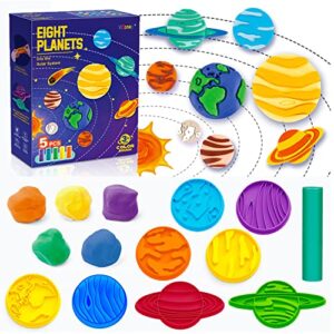 Color Dough Sets for Kids Ages 2-4, Planets Theme Color Dough Tool Set for Kids Ages 4-8, Color Dough Accessories Toys for Ages 5-7 Boys Girls Toddlers 14 Piece