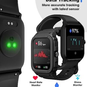 TOOBUR Smart Watch Alexa Built-in, 1.8" Fitness Tracker with Answer/Make Call, IP68 Waterproof, Heart Rate, Blood Oxygen, Sleep Tracker, Fitness Watch with 2 Straps for Men, Compatible iOS Andorid