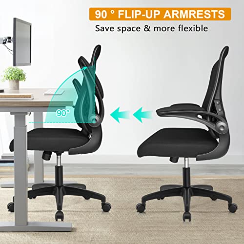 QY Ergonomic Office Chairs Mesh Office Chair Adjustable Armrest Lumbar Support Lift Swivel Tilt Function Comfortable Mesh Computer Chair with Height Adjustment Swivel Executive Task Chair