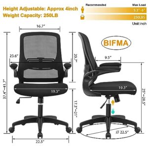 QY Ergonomic Office Chairs Mesh Office Chair Adjustable Armrest Lumbar Support Lift Swivel Tilt Function Comfortable Mesh Computer Chair with Height Adjustment Swivel Executive Task Chair