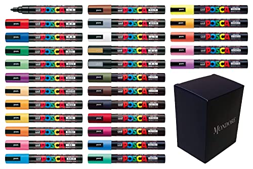 Posca Paint Marker Pen (PC-5M) 29 Colors Full Set with Original Box Japan Import