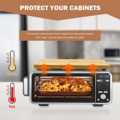 Compatible with Ninja Foodi SP101 SP201 SP301 Cutting Board, Heat Resistant Space Save Board for Ninja SP101/201/301 Dual Heat Air Fryer, Toaster Oven, Protect Cabinets, Bamboo