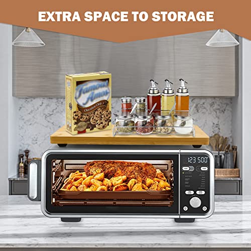 Compatible with Ninja Foodi SP101 SP201 SP301 Cutting Board, Heat Resistant Space Save Board for Ninja SP101/201/301 Dual Heat Air Fryer, Toaster Oven, Protect Cabinets, Bamboo