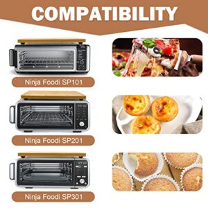 Compatible with Ninja Foodi SP101 SP201 SP301 Cutting Board, Heat Resistant Space Save Board for Ninja SP101/201/301 Dual Heat Air Fryer, Toaster Oven, Protect Cabinets, Bamboo