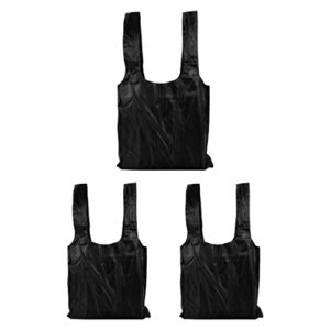 sweda nylon folding shopping tote | reusable grocery bag | multipurpose heavy duty tote | large capacity eco-friendly shopping bag - black