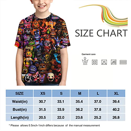 Boys and Girls Cartoon Novelty Shirts 3D Printed Short Sleeve Kids and Youth Game T-Shirts 1-Large