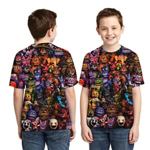 Boys and Girls Cartoon Novelty Shirts 3D Printed Short Sleeve Kids and Youth Game T-Shirts 1-Large