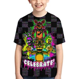 boys and girls cartoon novelty shirts 3d printed short sleeve kids and youth game t-shirts 4-x-large