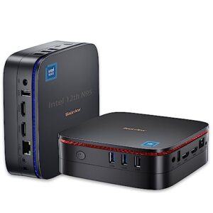 blackview mp60 mini pc intel 12th n95(up to 3.4ghz), mini desktop computer 16gb ram 512gb ssd, window 11 pro support dual 4k hdmi display, dual wifi, bt4.2 for business, home, office