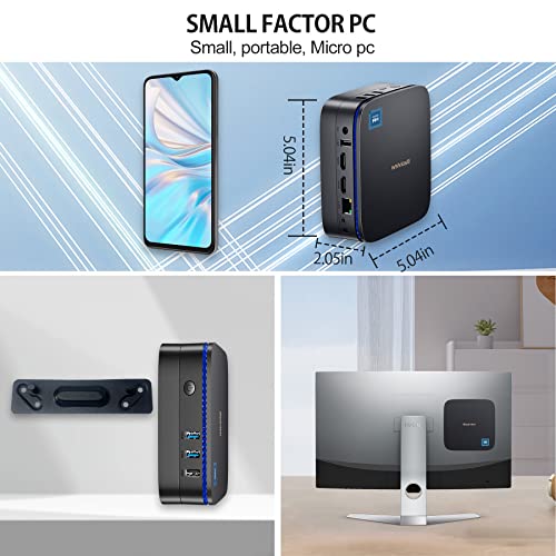 Blackview MP60 Mini PC Intel 12th N95(up to 3.4GHz), Mini Desktop Computer 16GB RAM 512GB SSD, Window 11 Pro Support Dual 4K HDMI Display, Dual WiFi, BT4.2 for Business, Home, Office