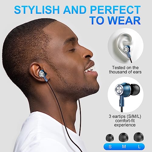 USB C Wired Earphones, HiFi Stereo Magnetic USB Type C Headphones for Laptop with Microphone, Noise Isolation Headset Compatible for iPhone 15 Pro Samsung Galaxy S23+ S22 Ultra Pixel 7 6a OnePlus