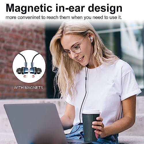 USB C Wired Earphones, HiFi Stereo Magnetic USB Type C Headphones for Laptop with Microphone, Noise Isolation Headset Compatible for iPhone 15 Pro Samsung Galaxy S23+ S22 Ultra Pixel 7 6a OnePlus