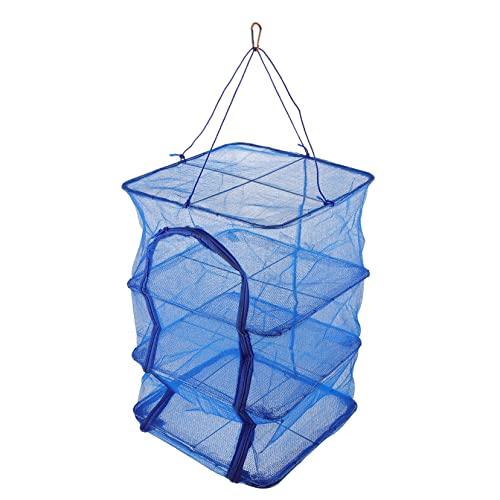 BESPORTBLE Foldable Fish Cage Vegetable Dryer Food Dryer Rack Hanging Basket Dryer Fruit Dryer Mesh Hanging Net Shrimp Fish Drying Net Hanging Clothes Drying Rack Fruit Hanging Net Nylon Mesh