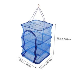 BESPORTBLE Foldable Fish Cage Vegetable Dryer Food Dryer Rack Hanging Basket Dryer Fruit Dryer Mesh Hanging Net Shrimp Fish Drying Net Hanging Clothes Drying Rack Fruit Hanging Net Nylon Mesh