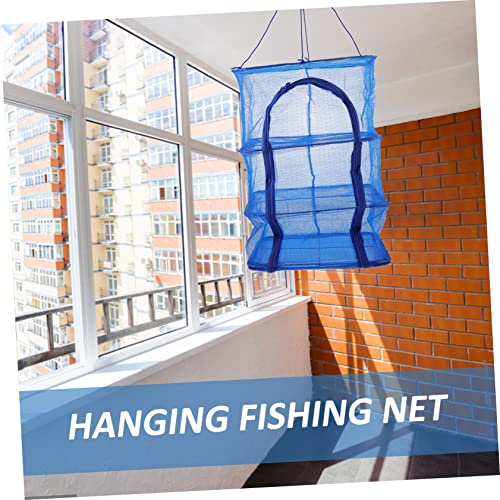 BESPORTBLE Foldable Fish Cage Vegetable Dryer Food Dryer Rack Hanging Basket Dryer Fruit Dryer Mesh Hanging Net Shrimp Fish Drying Net Hanging Clothes Drying Rack Fruit Hanging Net Nylon Mesh