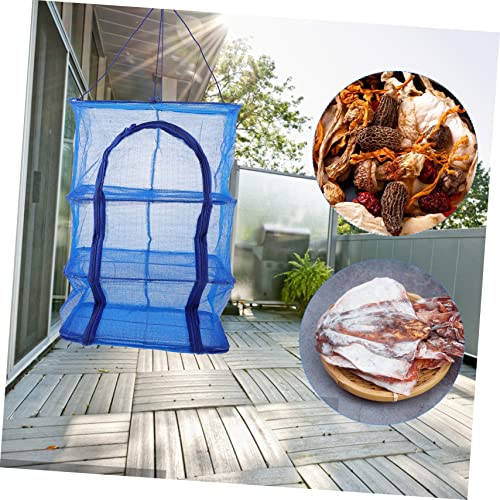 BESPORTBLE Foldable Fish Cage Vegetable Dryer Food Dryer Rack Hanging Basket Dryer Fruit Dryer Mesh Hanging Net Shrimp Fish Drying Net Hanging Clothes Drying Rack Fruit Hanging Net Nylon Mesh