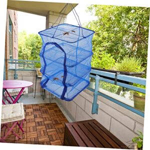 BESPORTBLE Foldable Fish Cage Vegetable Dryer Food Dryer Rack Hanging Basket Dryer Fruit Dryer Mesh Hanging Net Shrimp Fish Drying Net Hanging Clothes Drying Rack Fruit Hanging Net Nylon Mesh