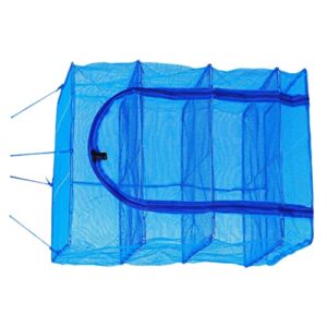 Garneck Foldable Fish Cage Blue Sweater Hydroponic Plants Meat Dehydrator Shrimp Fish Drying Net Hanging Dry Net Indoor Nylon Multi-Layer Net Hanging Basket Dryer Hanging Fishing Net Nylon