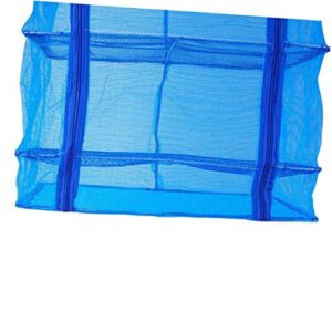 Garneck Foldable Fish Cage Blue Sweater Hydroponic Plants Meat Dehydrator Shrimp Fish Drying Net Hanging Dry Net Indoor Nylon Multi-Layer Net Hanging Basket Dryer Hanging Fishing Net Nylon