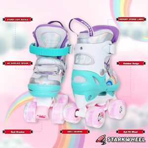 STARKWHEEL Roller Skate Shoes for Kids - Adjustable Girl Rollerskates, EU Sizes 37-39 - Light Up Wheels Skates - Best Birthday Gifts for Girls and Boys Ages 3 4 5 6-12 Year Old