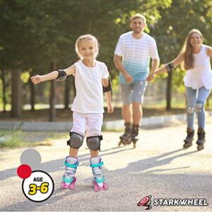 STARKWHEEL Roller Skate Shoes for Kids - Adjustable Girl Rollerskates, EU Sizes 37-39 - Light Up Wheels Skates - Best Birthday Gifts for Girls and Boys Ages 3 4 5 6-12 Year Old