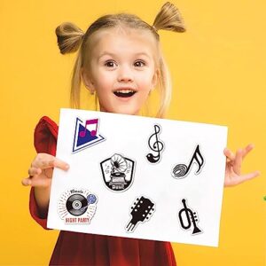 50Pcs Music Stickers for Water Bottles Vinyl Musical Note Stickers for Kids Waterproof Music Stickers for Laptop Guitar Hydroflask Scrapbooking Journaling