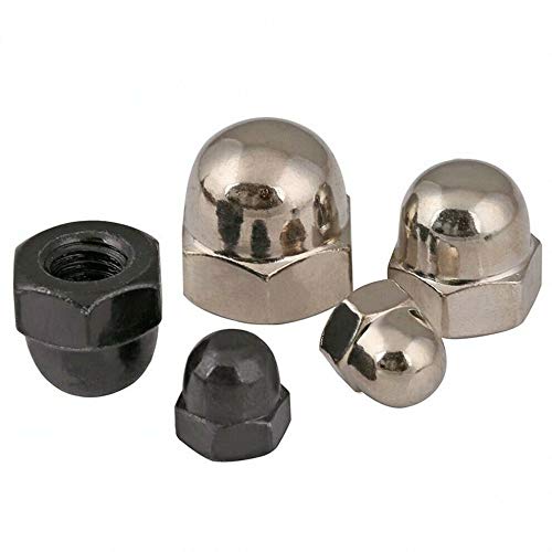EPMANN Hex Acorn Cap Nuts M3~M12 Carbon Steel Ni-Plated/Black Zinc Plated Hexagon Cap Nuts Dome Cover Nuts Acorn Nuts (Color : Ni Plated_M8(5pcs))