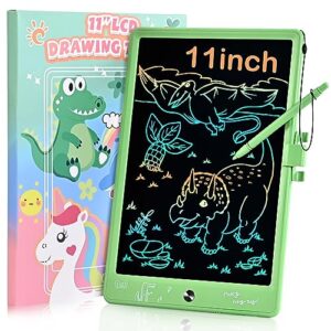 lcd writing tablet, 11 inch colorful doodle board kids drawing tablet, reusable electronic drawing pad, toddler learning educational toys gifts for 3 4 5 6 7 8 years old girls boys (green)