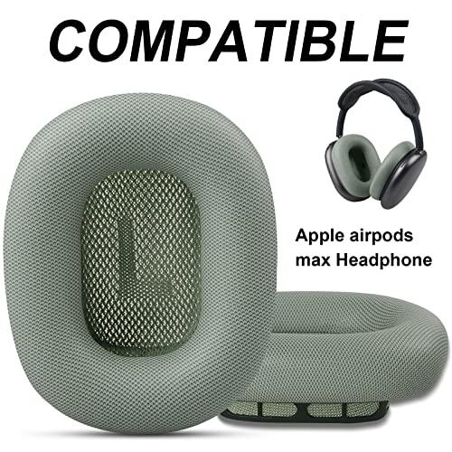 Upgrade Replacement Ear Cushions for Apple AirPods Max Headphone, Protein Leather Memory Foam Earpads with Excellent Noise Isolation (Green)